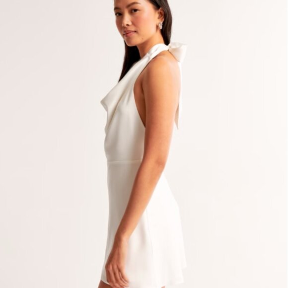 NWT Abercrombie Cowl Neck Halter Mini Dress - Picture 3 of 6